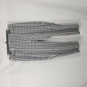 Ann Taylor Curvy Gingham Cropped Pants Size 10 Black White Preppy Career Chic